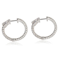 White Gold Diamond In & Out Hoop Earrings