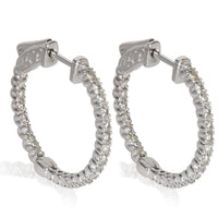 White Gold Diamond In & Out Hoop Earrings