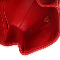 Vintage 24K Red Chevron Lambskin CC Square Flap Bag