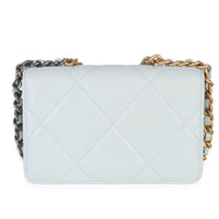 Pale Blue Quilted Lambskin Chanel 19 Wallet on Chain