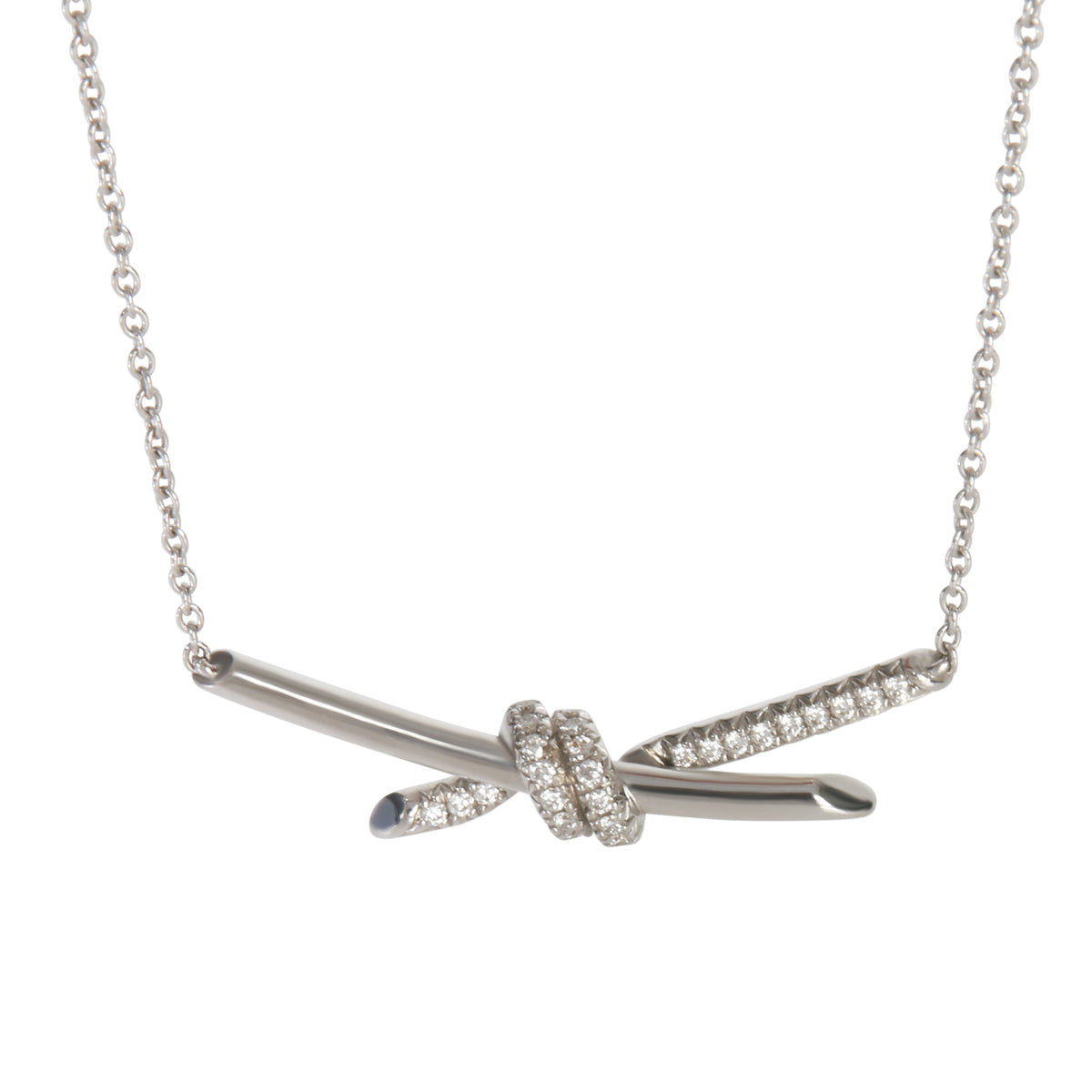 White Gold Diamond Knot Pendant