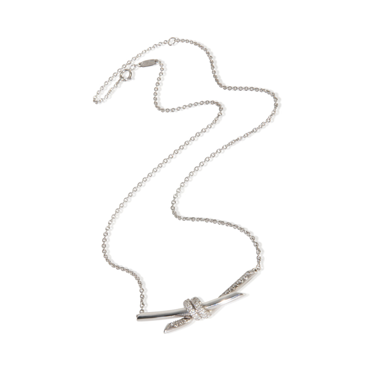White Gold Diamond Knot Pendant