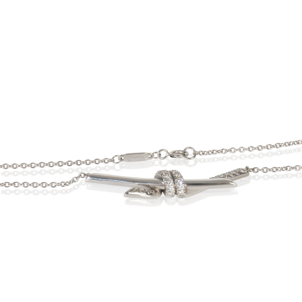 White Gold Diamond Knot Pendant