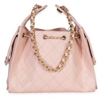Pink Quilted Caviar Small Chanel 25 Hobo Handbag
