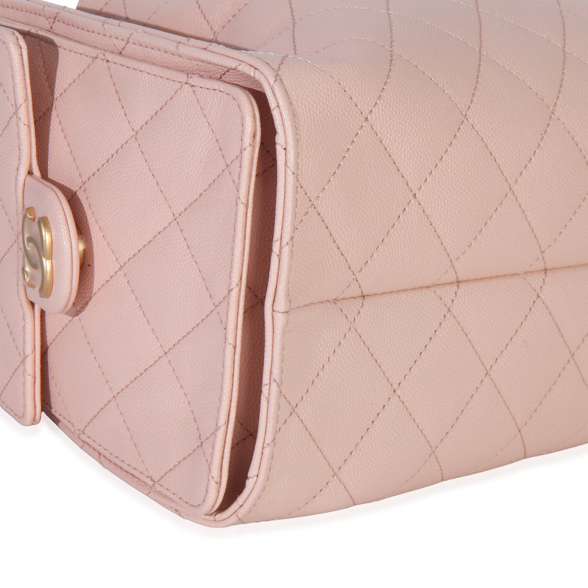 Pink Quilted Caviar Small Chanel 25 Hobo Handbag