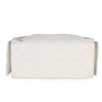 White Quilted Caviar Mini Chanel 25 Hobo Handbag