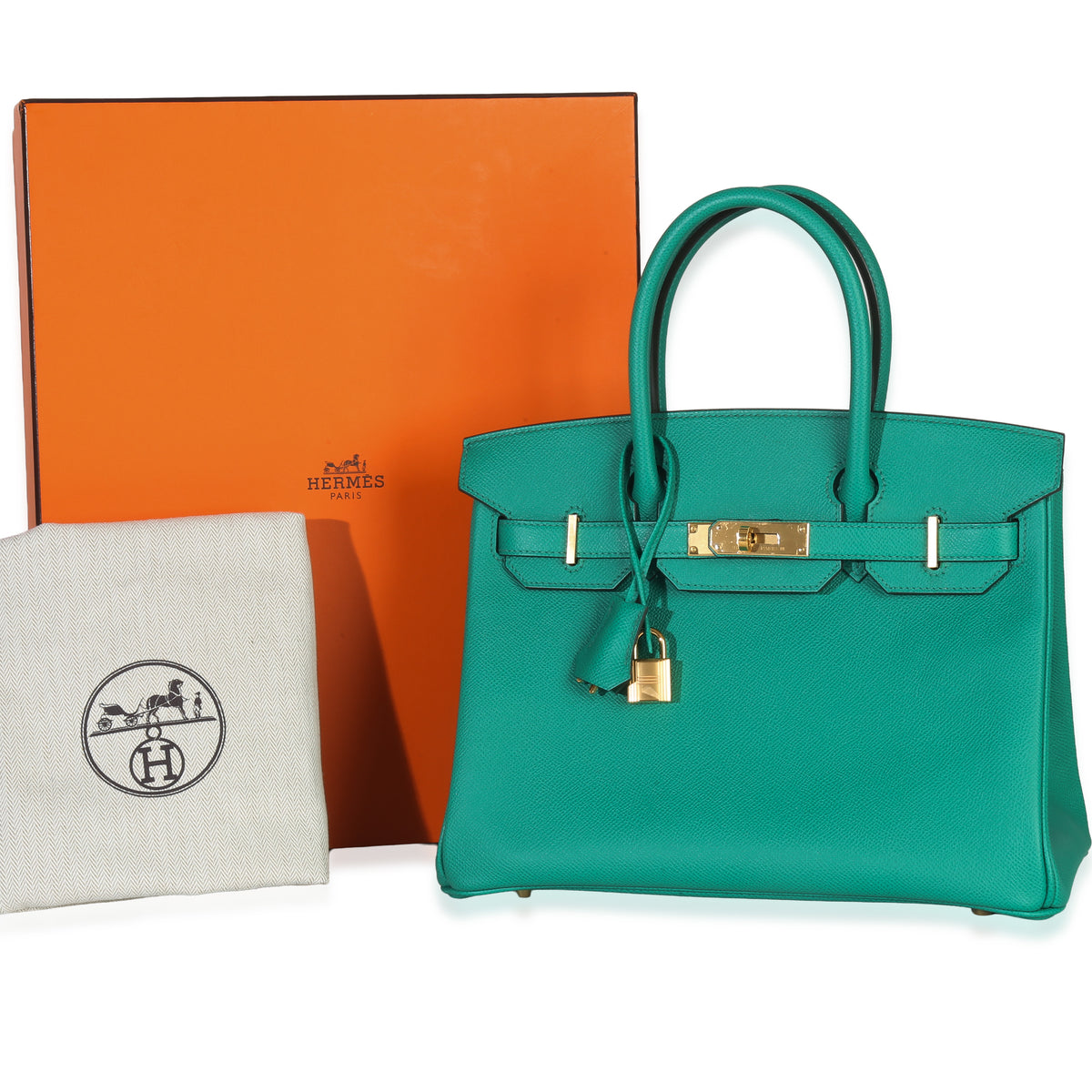 Vert Jade Epsom Birkin 30 GHW