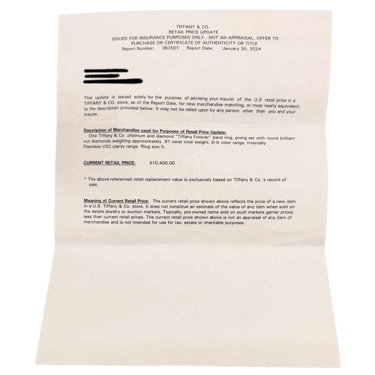 Platinum Diamond Tiffany Forever Band