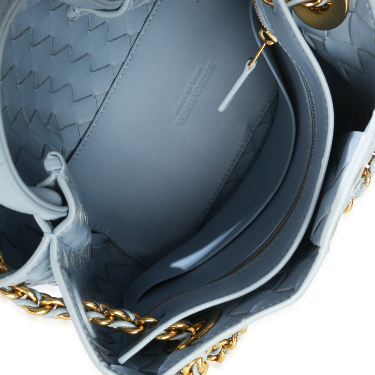 Ice Nappa Intrecciato Small Andiamo With Chain