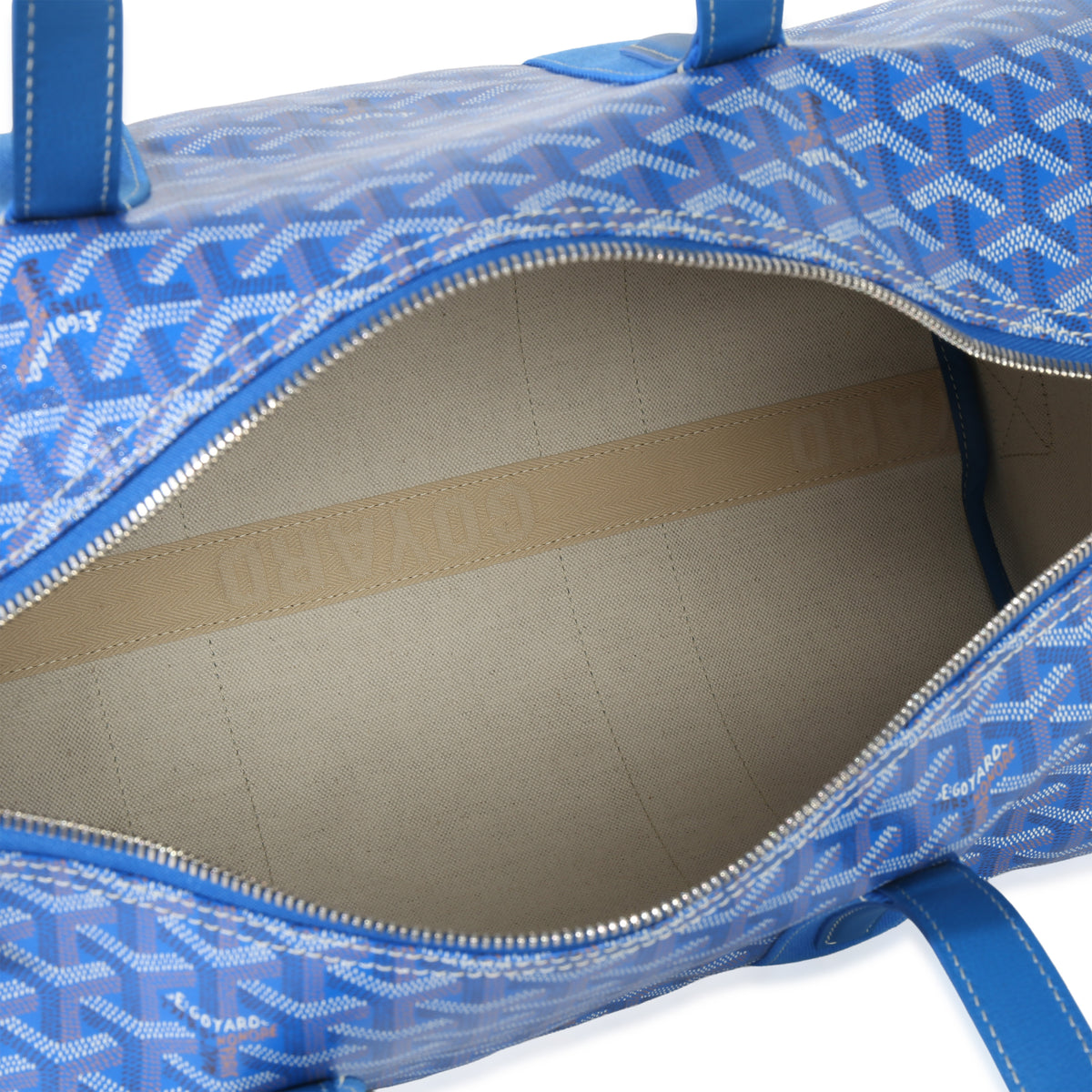Sky Blue Goyardine Barrel 40 Sports Bag