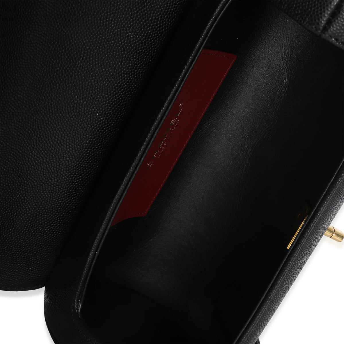 26P Black Grained Shiny Calfskin Small Bowling Bag