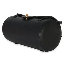 26P Black Grained Shiny Calfskin Small Bowling Bag