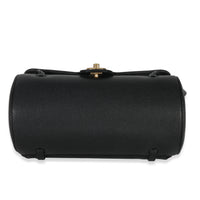 26P Black Grained Shiny Calfskin Small Bowling Bag