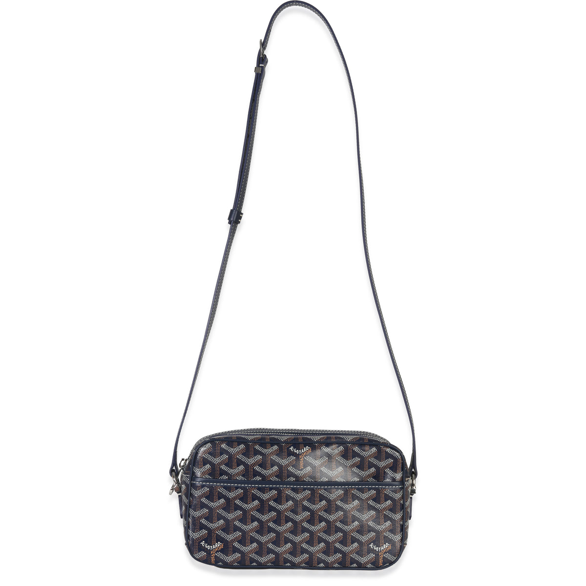 Navy Goyardine Canvas Sac Cap Vert