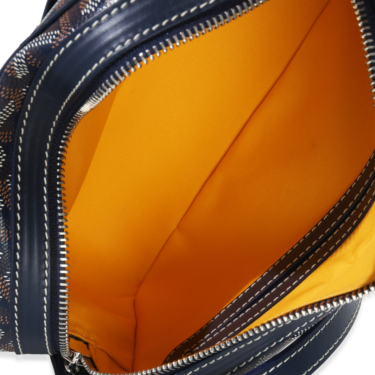 Navy Goyardine Canvas Sac Cap Vert