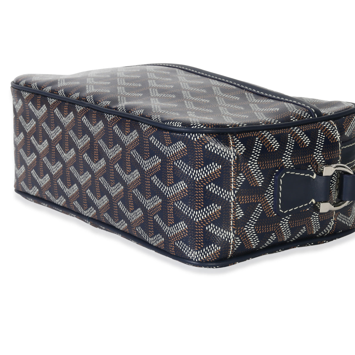 Navy Goyardine Canvas Sac Cap Vert