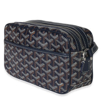 Navy Goyardine Canvas Sac Cap Vert