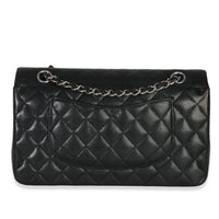 Black Quilted Caviar Medium Classic Double Flap Handbag