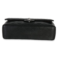 Black Quilted Caviar Medium Classic Double Flap Handbag
