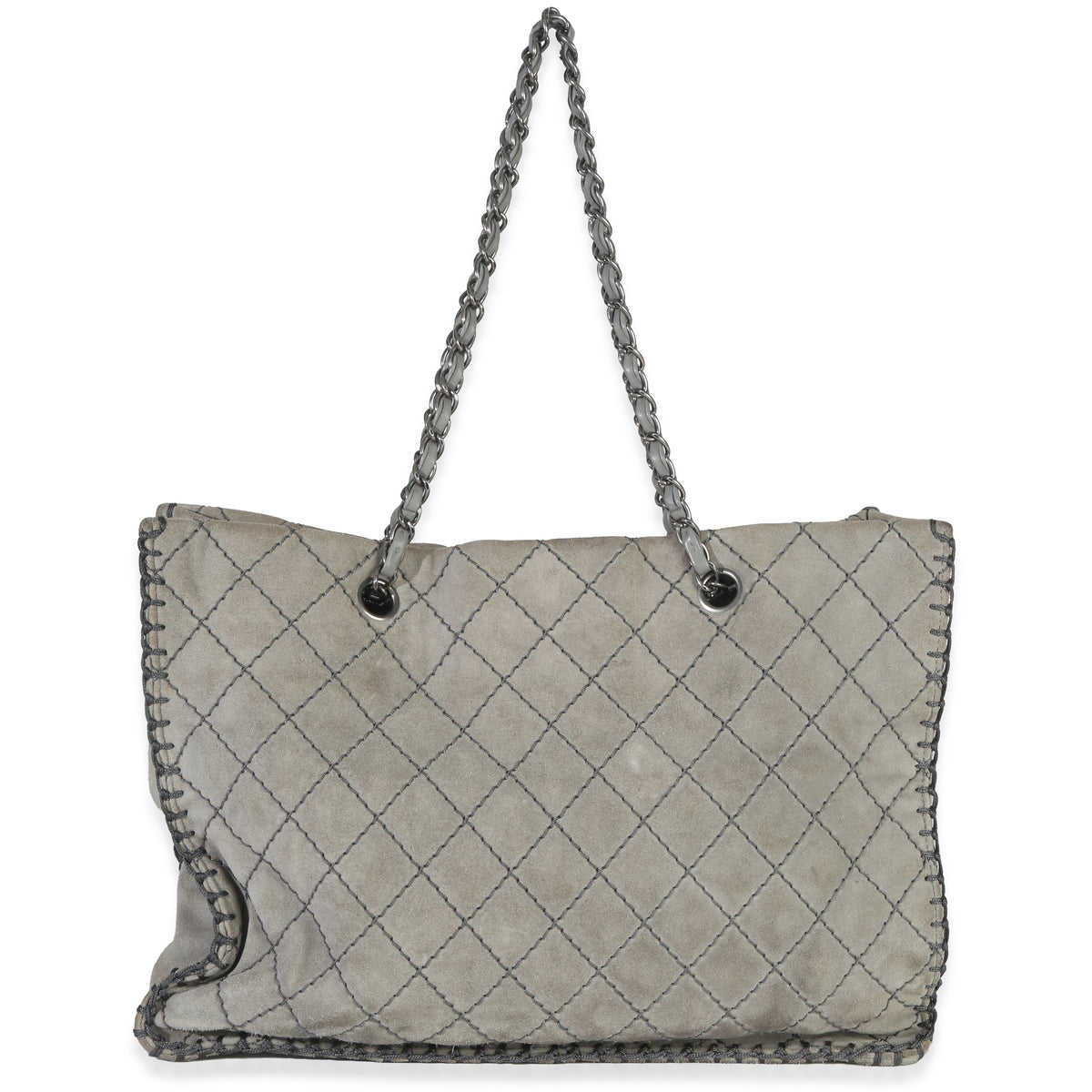 Grey Quilted Suede Wild Stitch Jumbo CC Tote