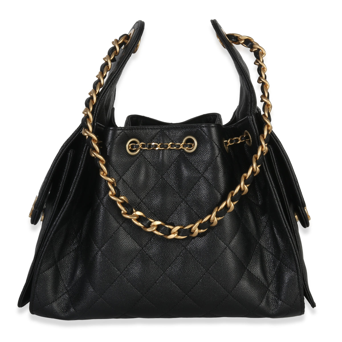 Black Quilted Caviar Small Chanel 25 Hobo