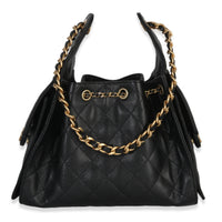 Black Quilted Caviar Small Chanel 25 Hobo