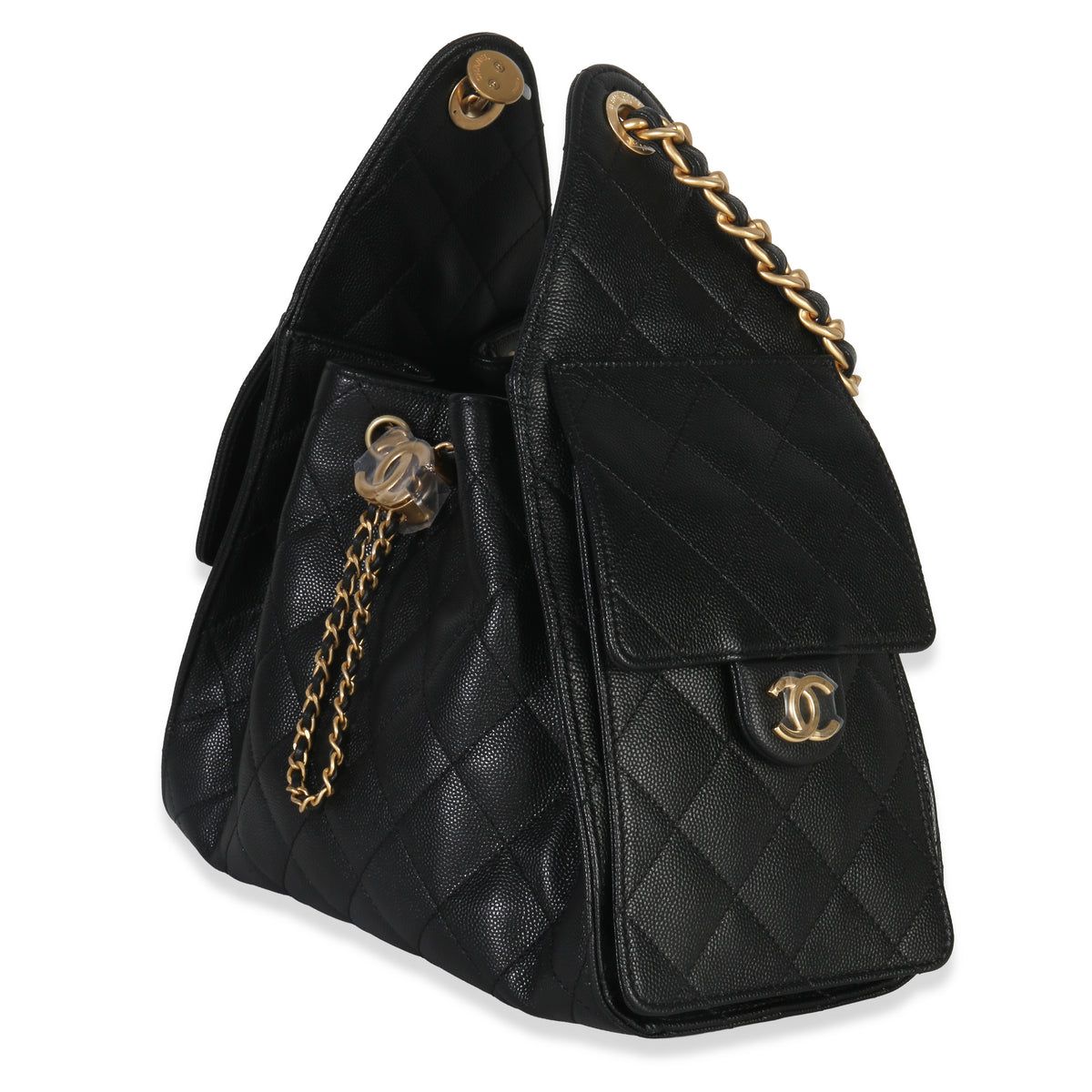 Black Quilted Caviar Small Chanel 25 Hobo