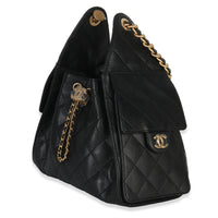 Black Quilted Caviar Small Chanel 25 Hobo