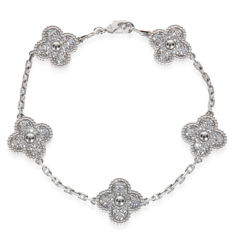 White Gold Diamond Vintage Alhambra Bracelet