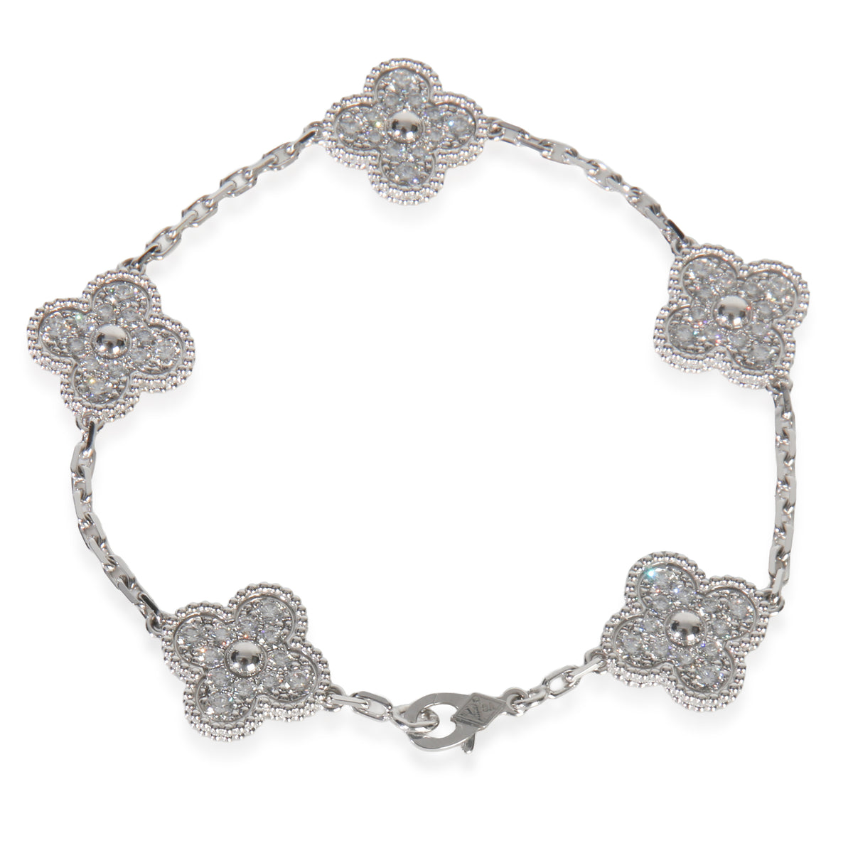 White Gold Diamond Vintage Alhambra Bracelet