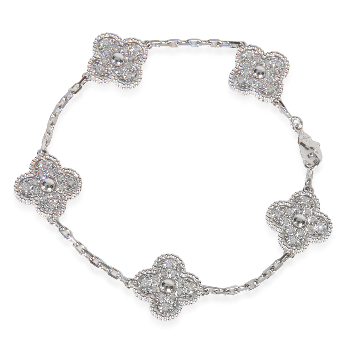 White Gold Diamond Vintage Alhambra Bracelet