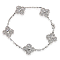 White Gold Diamond Vintage Alhambra Bracelet