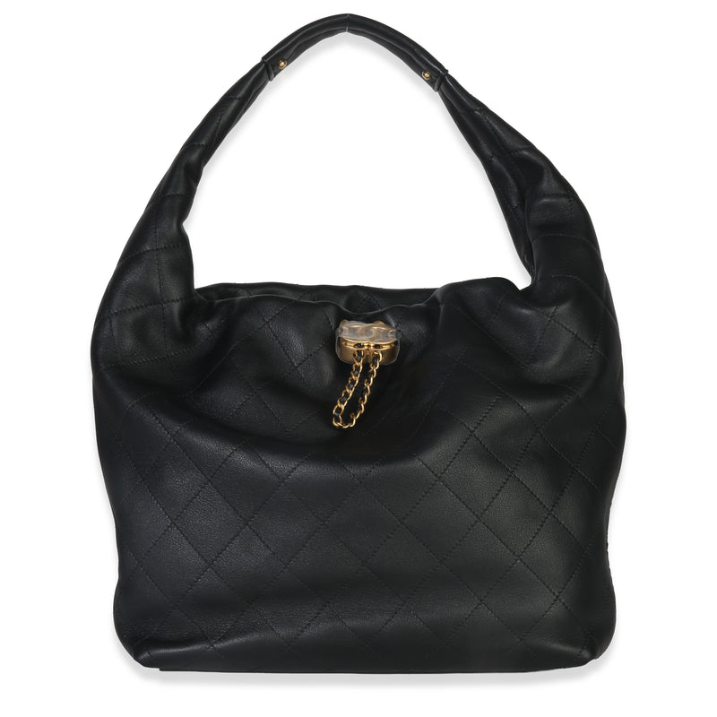 26C Black Quilted Calfskin Large Hobo