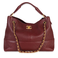 25A Burgundy Quilted Calfskin Small Coco Hobo