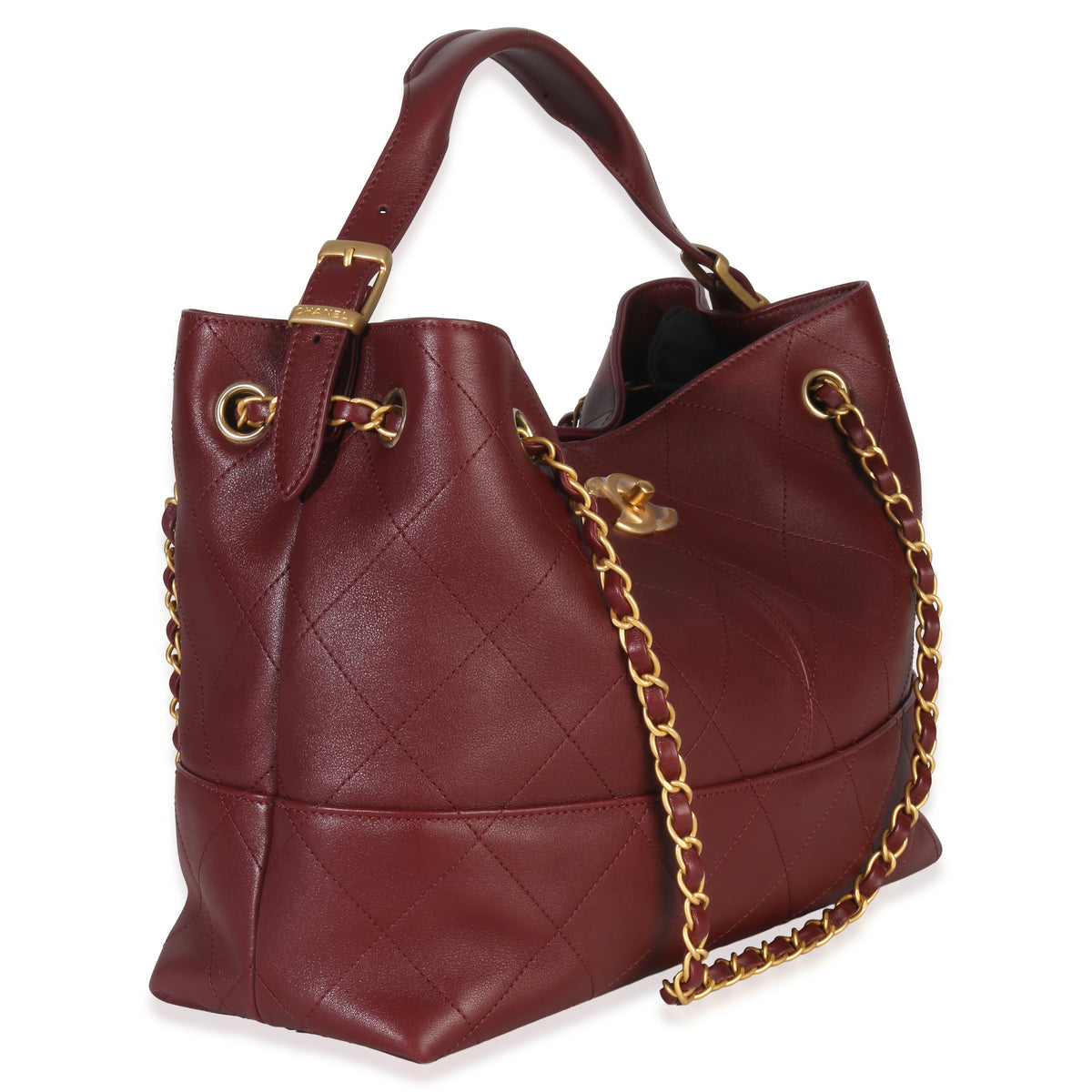 25A Burgundy Quilted Calfskin Small Coco Hobo