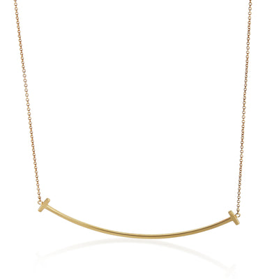 Yellow Gold  Large Model Tiffany T Smile Necklace