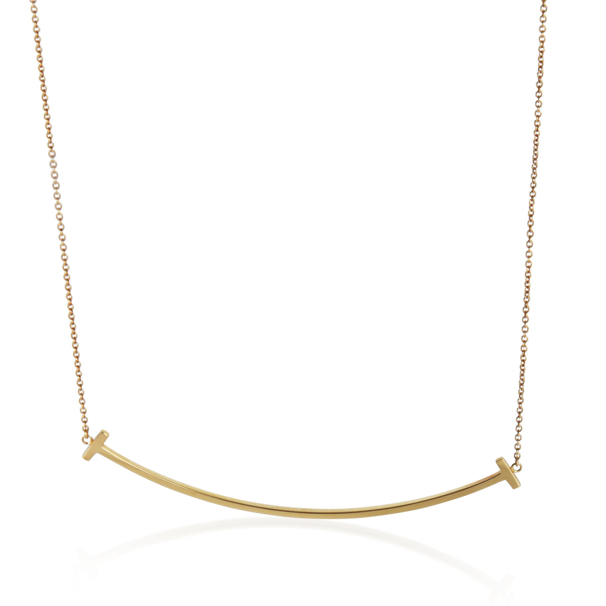 Yellow Gold  Large Model Tiffany T Smile Necklace