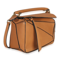 Brown Grained Calfskin Mini Puzzle