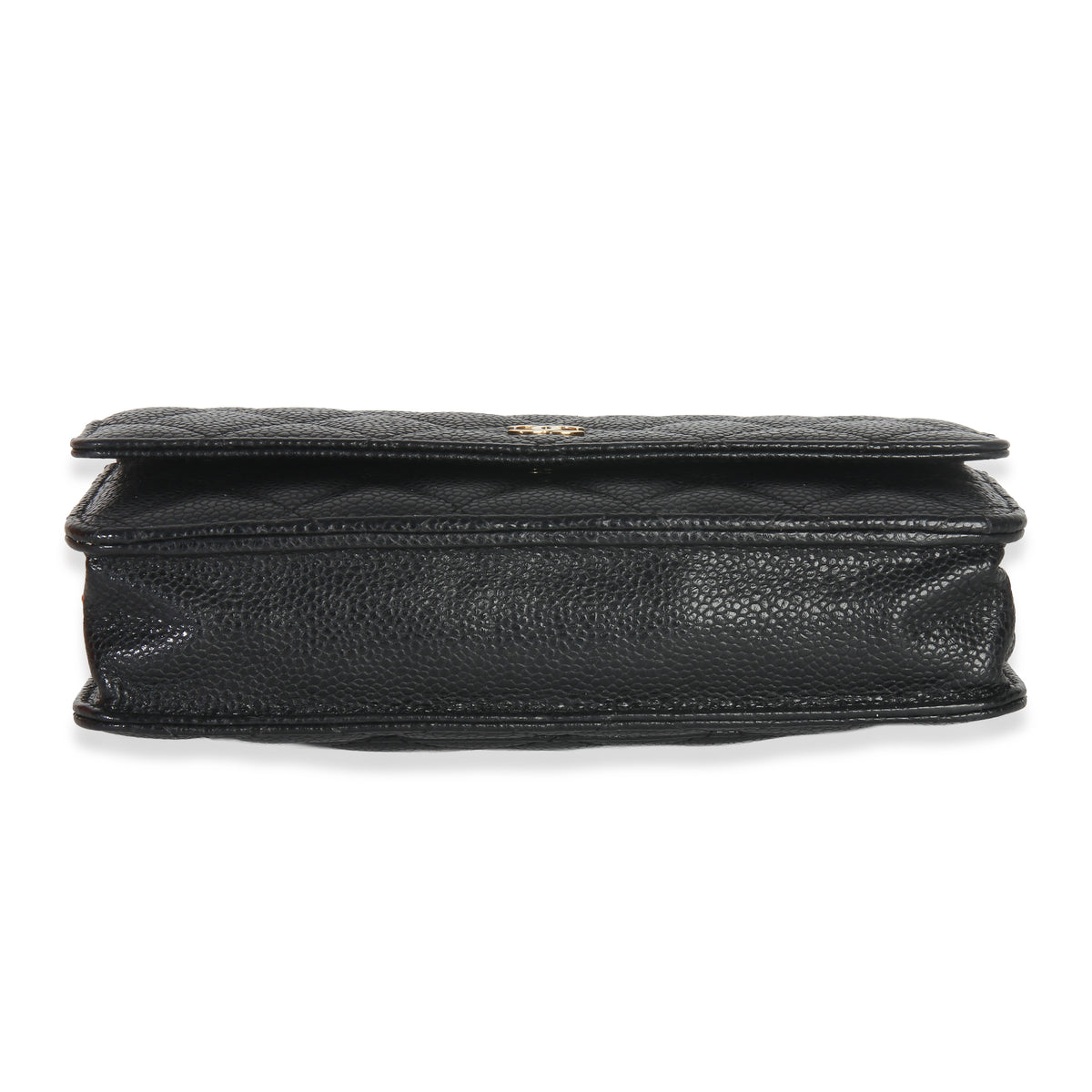 Black Quilted Caviar Classic Wallet on Chain