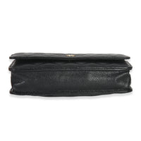 Black Quilted Caviar Classic Wallet on Chain