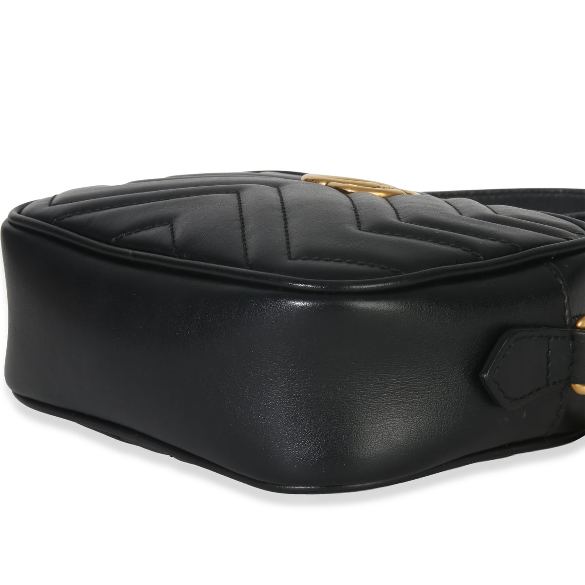 Black Calfskin Matelasse Mini GG Marmont Chain Shoulder Bag