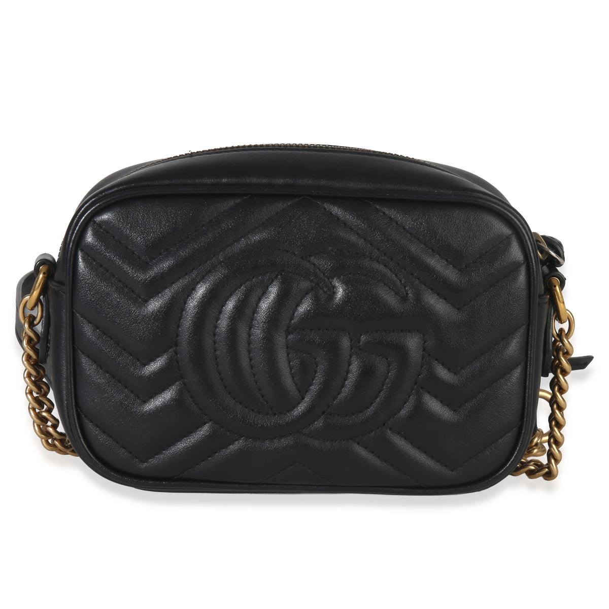 Black Calfskin Matelasse Mini GG Marmont Chain Shoulder Bag