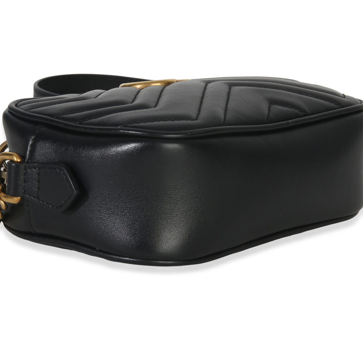 Black Calfskin Matelasse Mini GG Marmont Chain Shoulder Bag