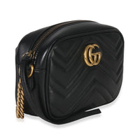 Black Calfskin Matelasse Mini GG Marmont Chain Shoulder Bag
