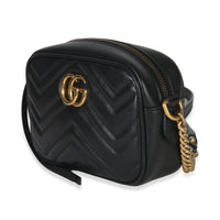 Black Calfskin Matelasse Mini GG Marmont Chain Shoulder Bag