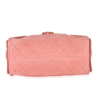 Pink Quilted Suede Mini Chanel 25 Hobo
