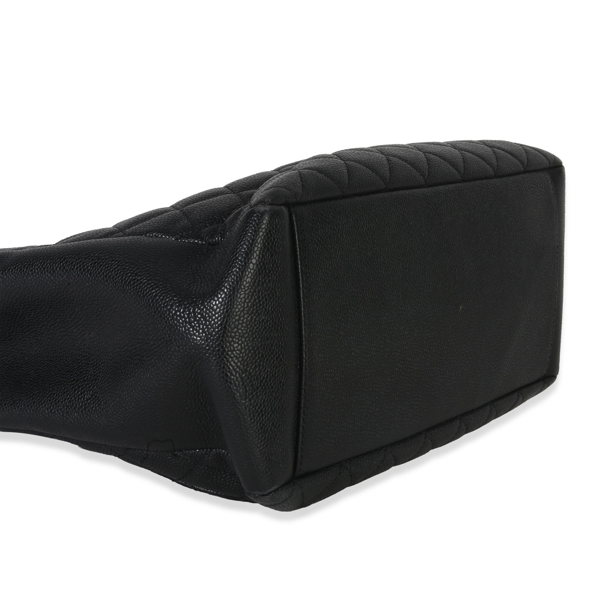 Black Quilted Caviar Grand Shopper Tote