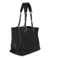 Black Quilted Caviar Grand Shopper Tote