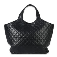 Black Quilted Lambskin Maxi Icare Shopping Tote