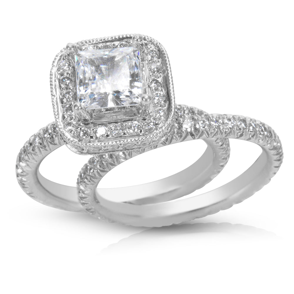 BRAND NEW Diamond Engagement Wedding Set in Platinum with Diamonds (1.17 CTW)